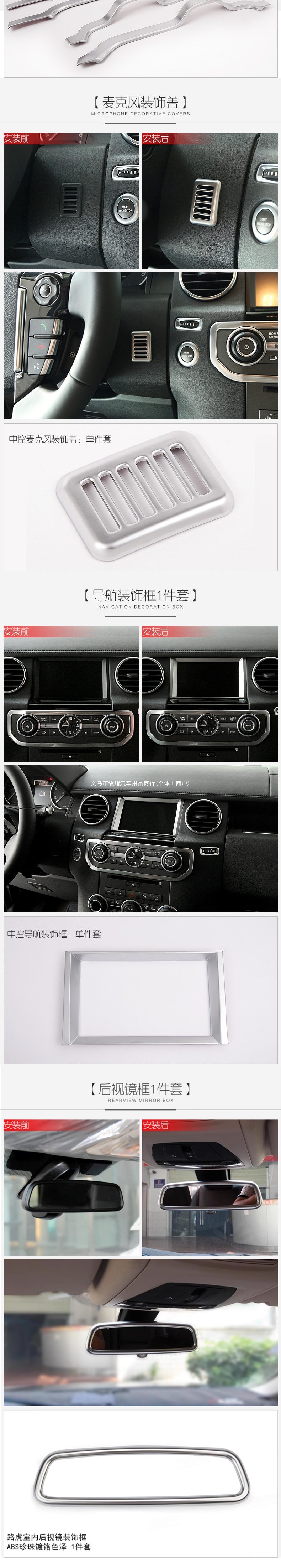 Suitable for Land Rover Discovery 4 interior trim, gear shift panel knob, center console, scratch-resistant window lift button decoration and modification