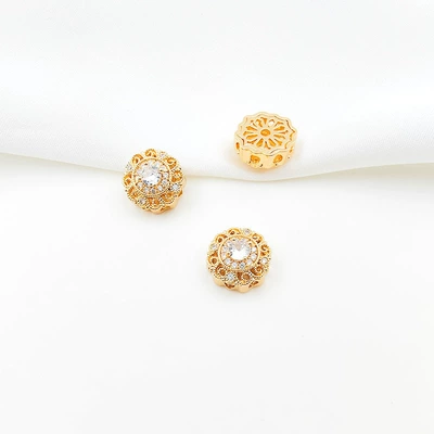 Bracelet Beading Material — Zərgərlik ara hissələri - style-8-white-zirconium-120mm-gold