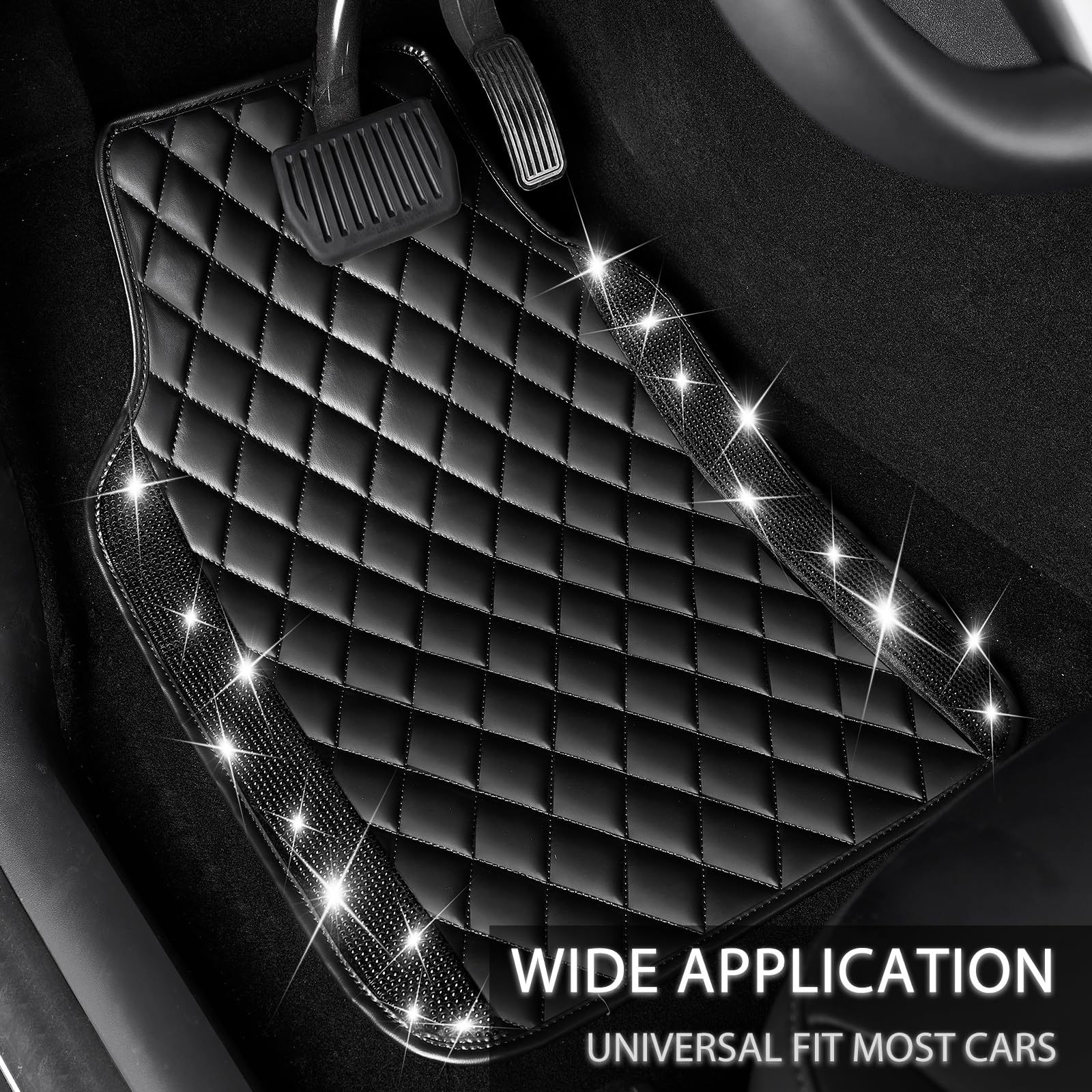 Cross-Border Foreign Trade Car-Mounted Diamond-Encrusted Anti-Slip Car Floor Mats, Universal Carpet Floor Mats, Easy to Clean, All-Season Floor Mats