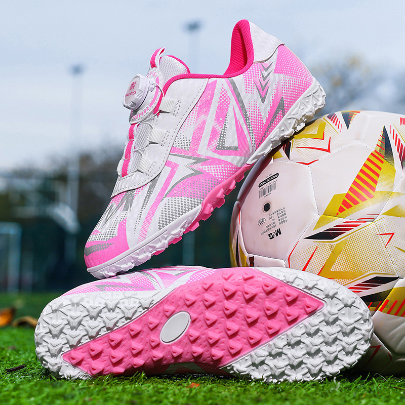 Zapatillas de Fútbol con Cierre Giratorio para Niños de Cuero Artificial Ligeras