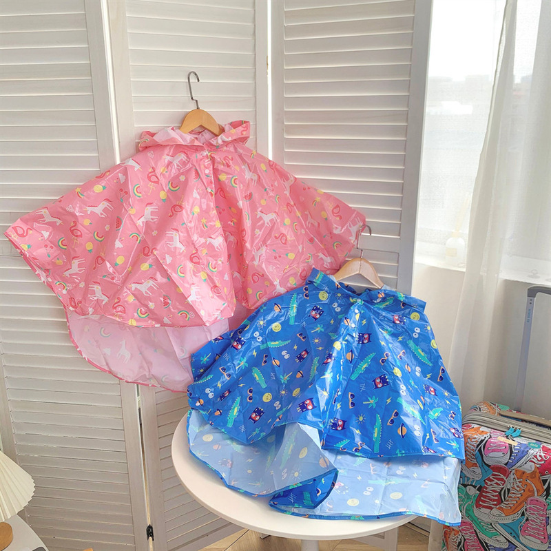 Foreign Trade Wholesale Inventory Last Order Live Supply Group Purchase Cute Cartoon Kidsren's Hooded Portable Raincoat Poncho