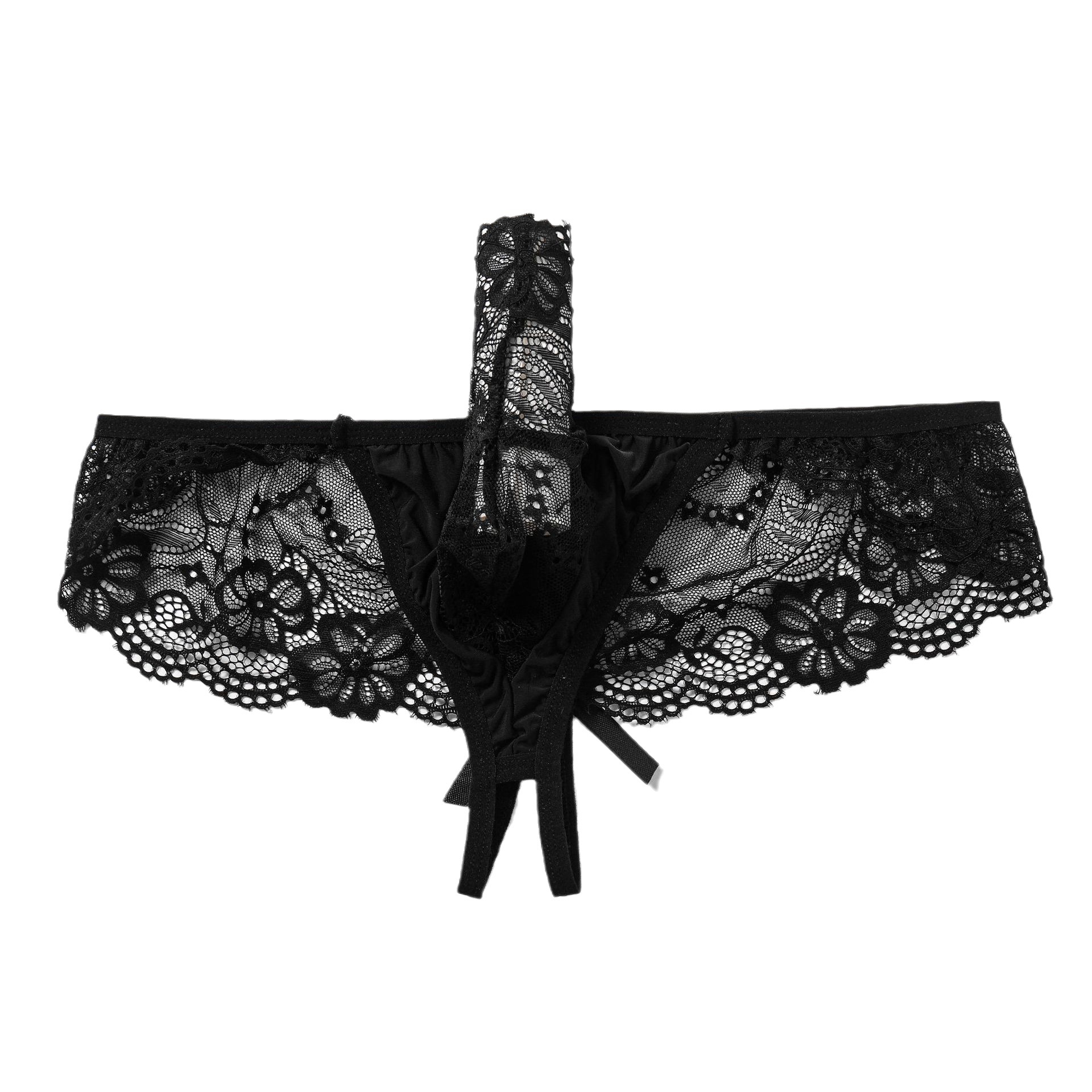 Men's Sexy Underwear Low-Waist Briefs Sexy Lace Fully Transparent Underwear Men's Bed Sexy Flower Pants Wholesale