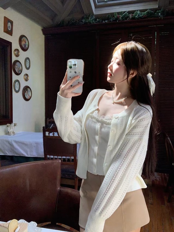 Q女家捕梦少女/早秋蕾丝吊带弹力针织内搭背心韩系氛围感穿搭上衣|undefined