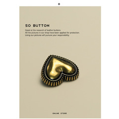 Art Sen ESSTUDIO Loving Buttons, Small Fragrant Retro Style Metal Coat Buttons, Suit Decorative Buttons
