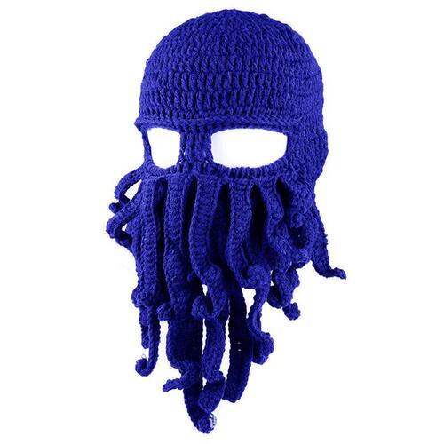 Cross-border woolen octopus hat funny party Halloween squid hat handmade warm windproof ski hat