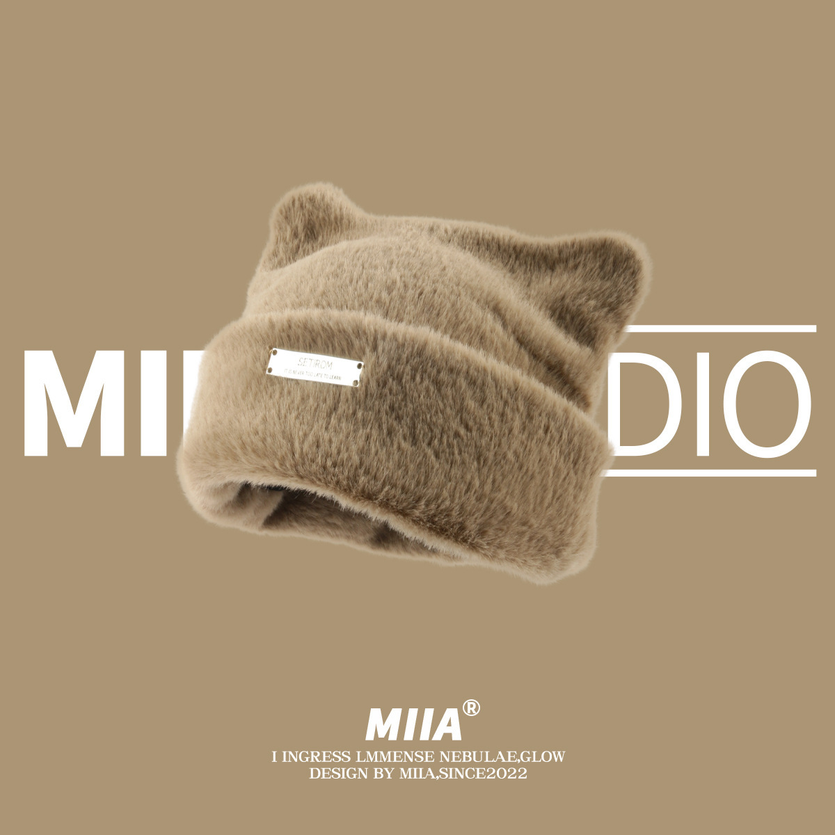 Corea del Sur nuevo gato lindo orejas visón sombrero de punto sombrero frío sombrero de lana moda de las mujeres todo-fósforo del dedo del pie gorra de la moda