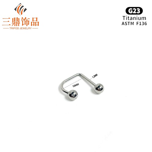 F136 Titanium Alloy D-Shaped Lip Ring Lip Stud U-Shaped Lip Ring G23 Titanium Horse-Shoe Rod Body Piercing Jewelry