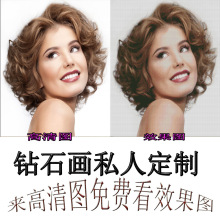 钻石画定货私人写真宠物全家福婚纱照十字绣满钻石画照片方钻定货