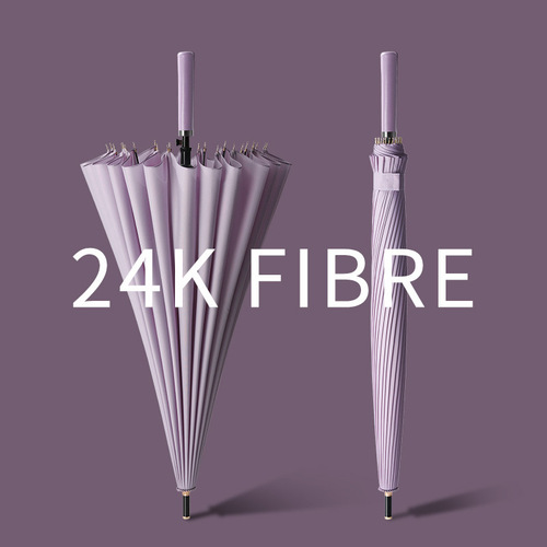 Umbrella new style color handle 24 rib automatic umbrella large long handle umbrella simple double anti-storm umbrella one piece drop shipping