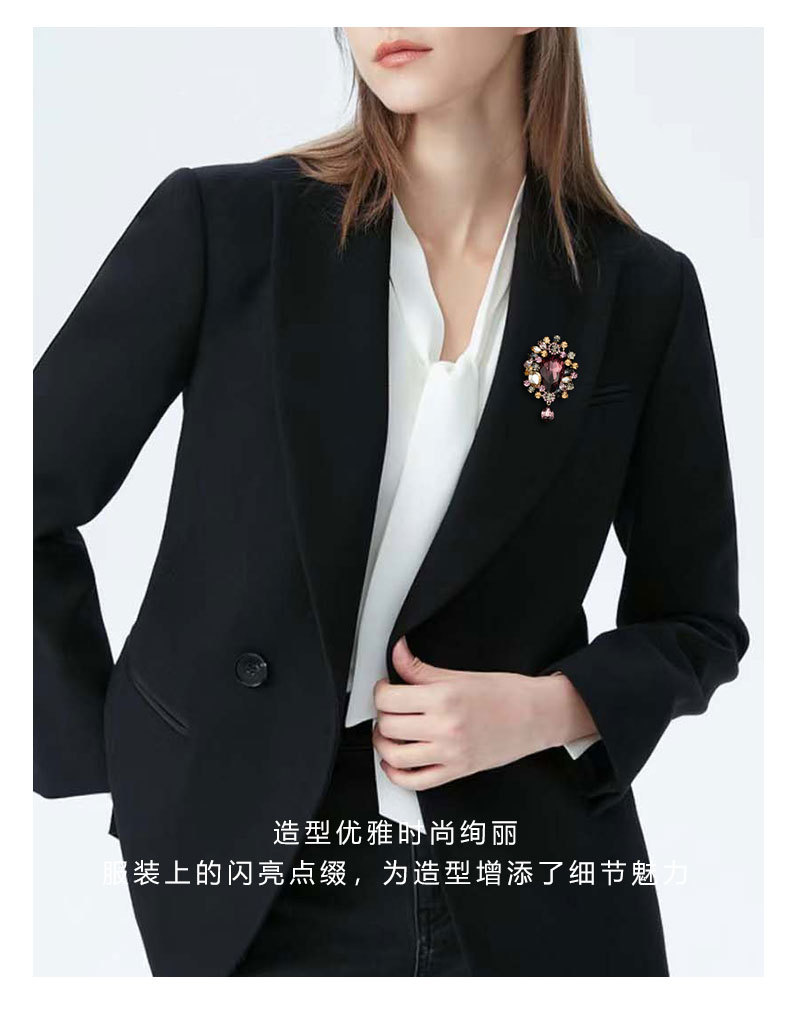 实物巨美复古气质水晶花朵胸针百搭实用重工大气别针宫