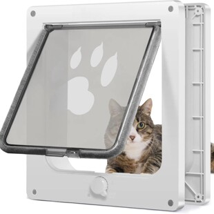 New pet free access door opening cat door dog door frame ABS cat door rotary switch door opening control access door