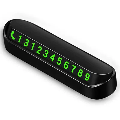 Temporary parking car phone number plate, car accessories, car license plate, car phone accessories, decorative items (Nömrəli dayanma kartı) - black