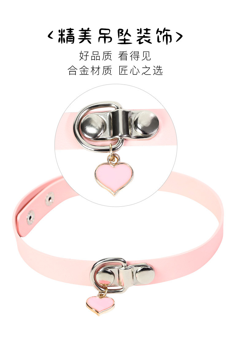 Jiuai Silicone Collar with Bell and Traction Chain for Adult Role Play — detail image 11