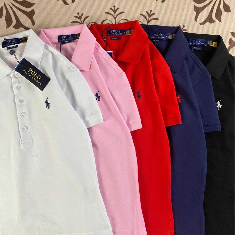 Cross-Border 2026 American-Style Trendy Brand Rl Ralph Lauren Embroidered Logo Five-Button Waist-Cinching Short-Sleeve Turn-Down Collar Women's Polo Shirt Cross-Border 2026 American-Style Trendy Brand Rl Ralph Lauren Embroidered Logo Five-Button Waist-Cinching Short-Sleeve Turn-Down Collar Women's Polo Shirt