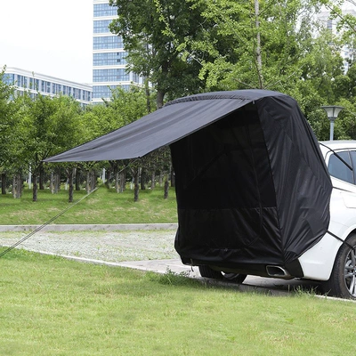 Car Trunk Tent Outdoor Suv Tailgate Mosquito-Proof Canopy for Road Trips and Barbecue Trunk Extension Sunshade (Avtomobil dam çadırları) - black-unlabeled-basic-model-without-support-pole-4