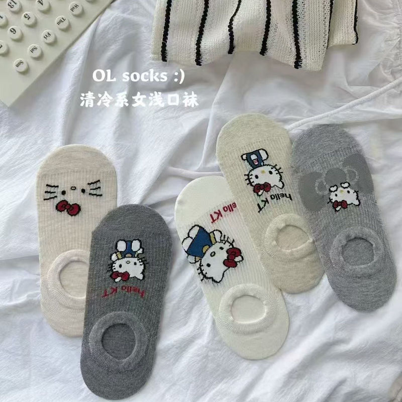 Children's Socks Summer Cartoon Cute Anti-Shedding Boat Socks for Boys and Girls 2-15 Years Old Baby Invisible Socks Floor Socks