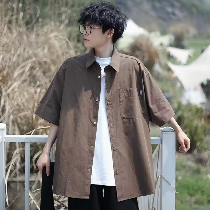 Japanese-Style Short-Sleeve Shirt for Men 2025 Summer New Korean Version Trendy Casual Loose Versatile Men's Jacket