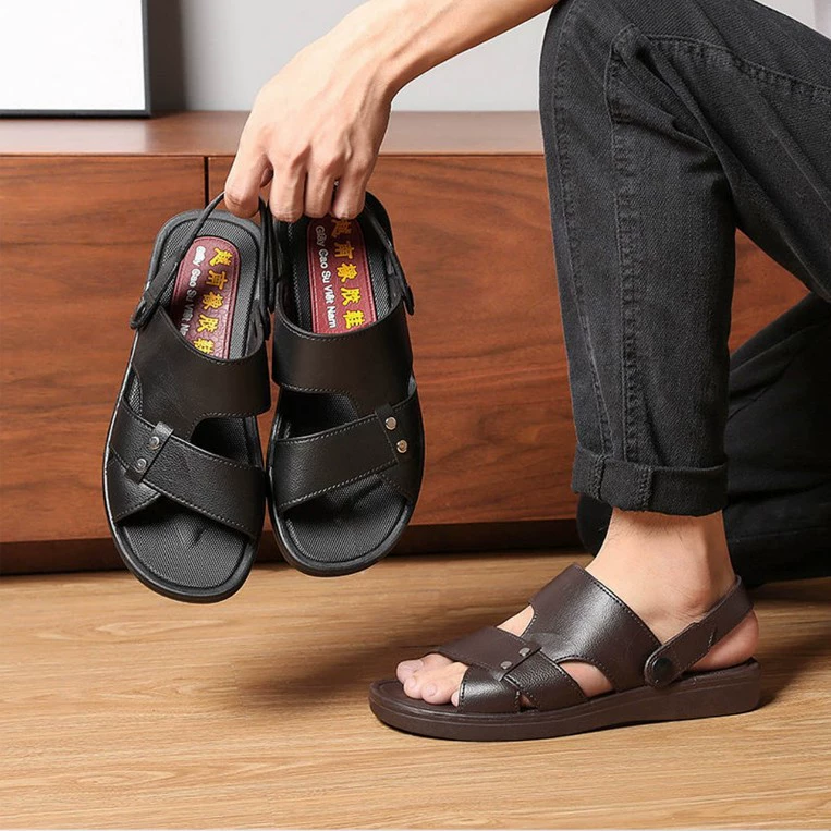 [Вьетнамская резина] Корейская версия противоскользящая повседневная мужская сандалия устойчивая мужская сандалия летняя резиновая обувь износостойкая