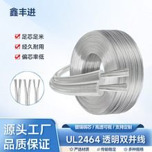 现货美标UL2468透明并线镀锡铜LED灯电源线电子线两芯透明平行线
