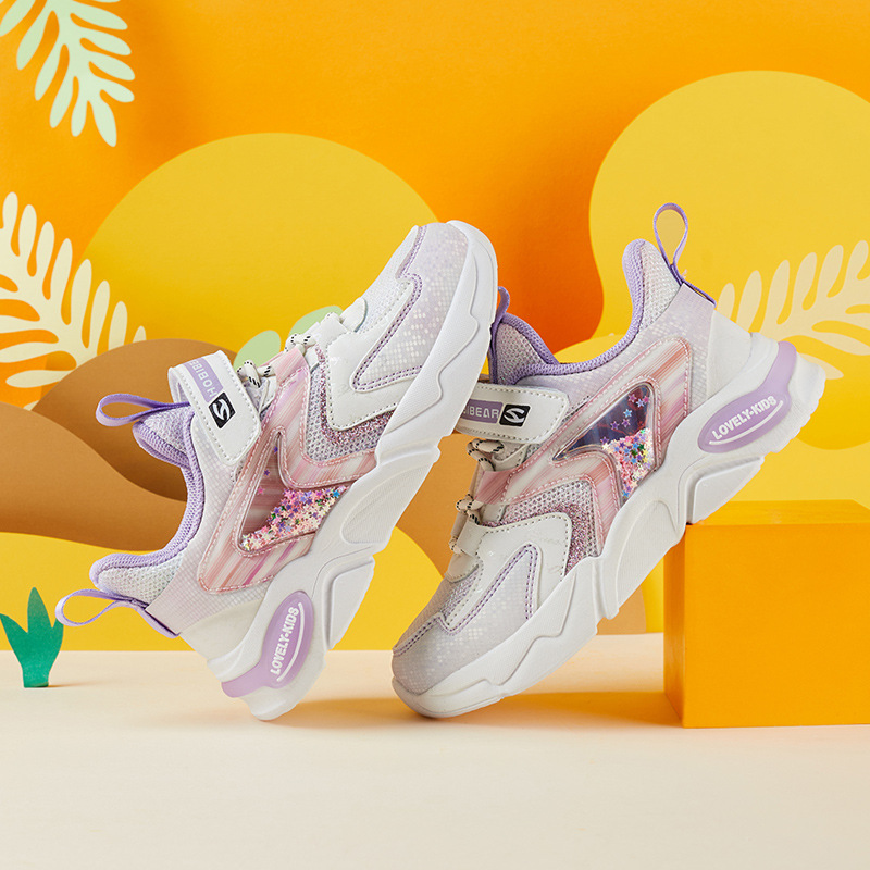 哈比熊童鞋2022春季新款网布透气中大童运动鞋时尚女童鞋现货代发