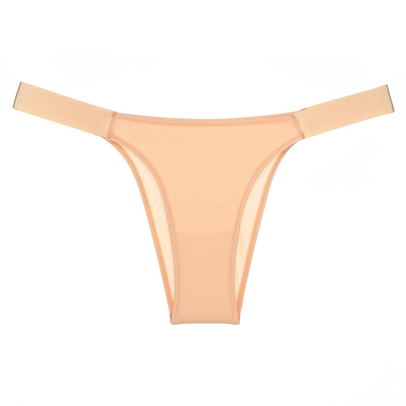 外国貿易の大きいブランドの新商品の女性の下着の純色のシルクの光の三角のズボンの低い腰のt字のズボンの版は尻の欧米のF008を包みます|undefined