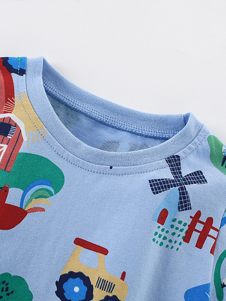 Transfronterizo malwee niño camiseta de verano nuevo estilo europeo y americano niño de cuello redondo de manga corta guapo vestido de niños