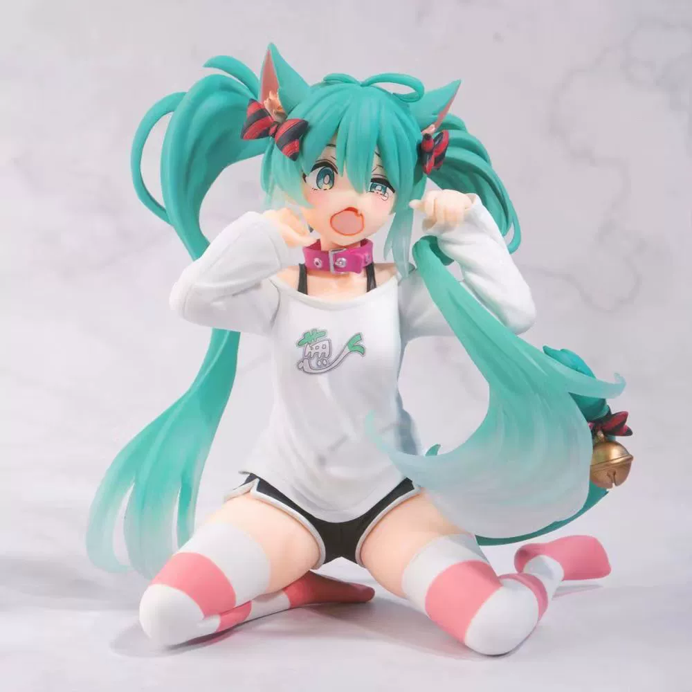 Фигурка Cat Ear Hatsune 11 см, милая мини-кукла в пижаме с короткими рукавами (коробка или пакет)