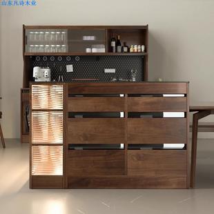 North American black walnut solid wood island Table Rock plate restaurant bar storage cabinet Cabinet sideboard cabinet living room cooking table