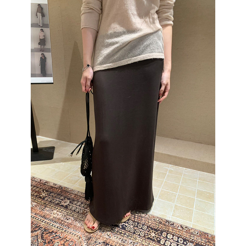 Yuanpai Modal Versatile High-Waisted Skirt 2026 Autumn New Style Slimming A-Line Long Skirt Y340 Yuanpai Modal Versatile High-Waisted Skirt 2026 Autumn New Style Slimming A-Line Long Skirt Y340