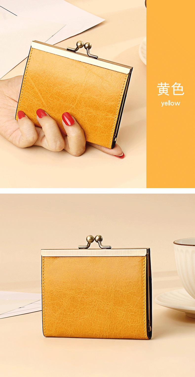 Unisex Rose Red Purple Red Solid Color Leather Card Holders display picture 4