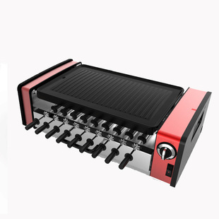Electric Barbecue Grill Manufacturer Wholesale Household Double-Layer Skewer Machine Automatic Rotating Korean-Style Non-Stick Electric Grill for Kebabs