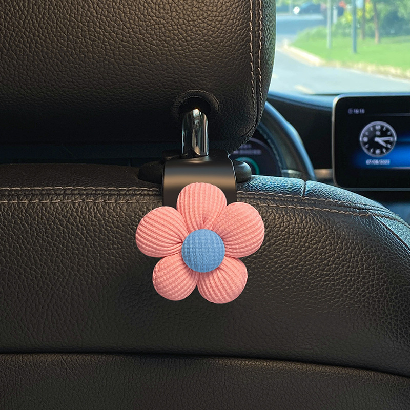 Gancho de coche lindo creativo Gancho de coche multifuncional flor pequeña asiento de coche almacenamiento trasero suministros de coche