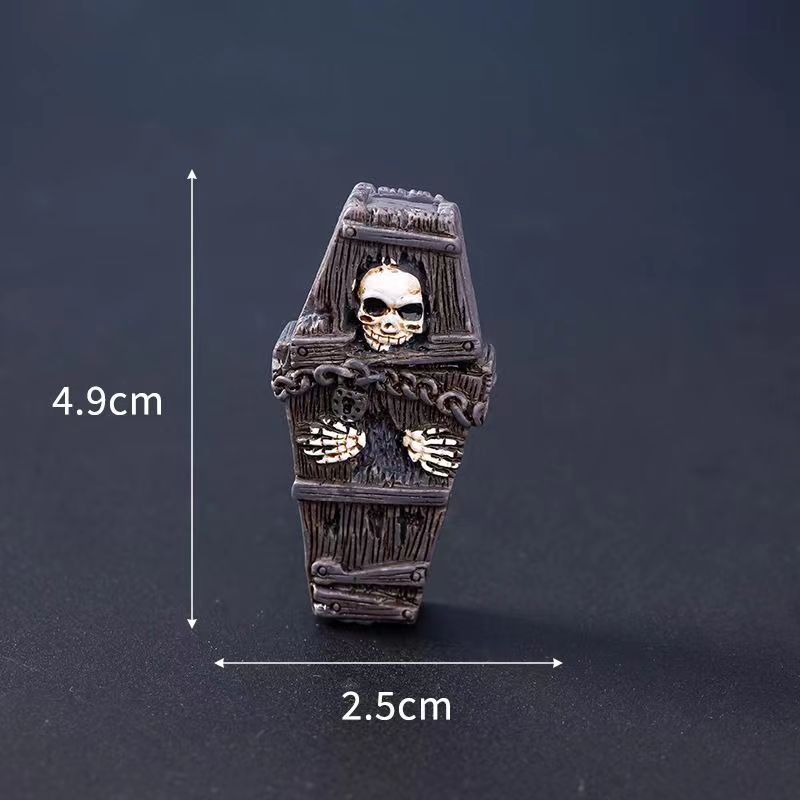 Hogar Escritorio Decoración creativa Tema de Halloween Pequeños adornos al por mayor Resina Calavera Hueso Resurrección Momia