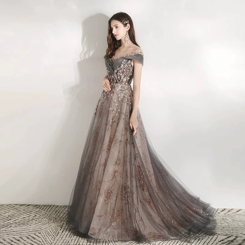 Evening dress, elite nail sequins, new collection, bright catchy style, light luxury style