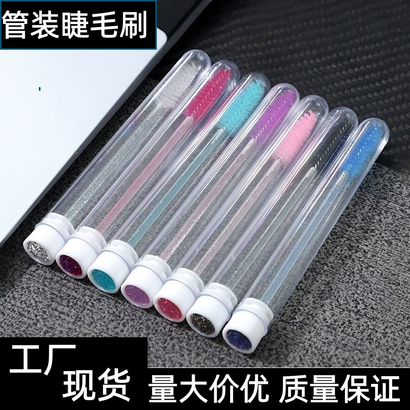 New Product from Cross-Border Manufacturers: Mascara with Crystal Wand and Rhinestones, Transparent Individual Eyelash Brush, Makeup Brush Support