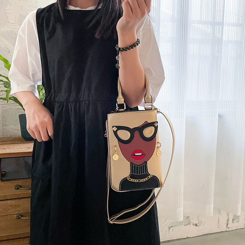 345g Weight Cotton Lining Material Sewing Thread Fashion Element Zipper Closure Type Single Shoulder Strap Strap Type Crossbody Bag Bags Type Casual, Shopping Occasion Pu Leather Material Human Pattern All Seasons Season Women's Gender Streetwear Style Square Shape Medium Size Women's Medium Pu Leather Human Streetwear Sewing Thread Square Zipper Crossbody Bag 111
