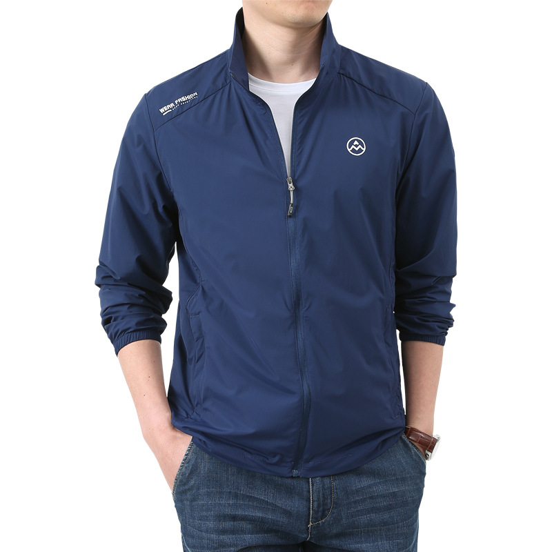 Primavera y el verano de seda de hielo pesca ropa de protección solar ropa de piel de los hombres nueva protección UV delgada soporte transpirable collar casual abrigo image 7