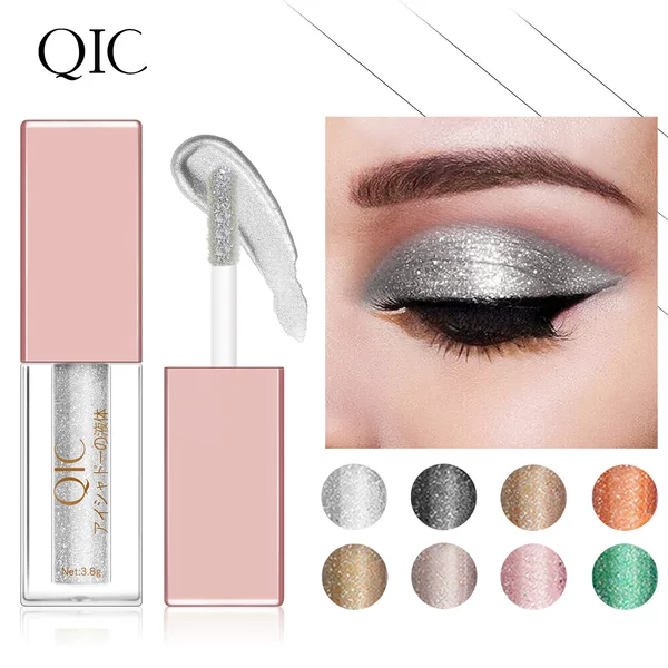 Qic Qicai Eight-Color Sparkling Eye Shadow Liquid Diamond Glitter Lying Silkworm Brightening Pearlescent Liquid Eye Shadow North American Makeup