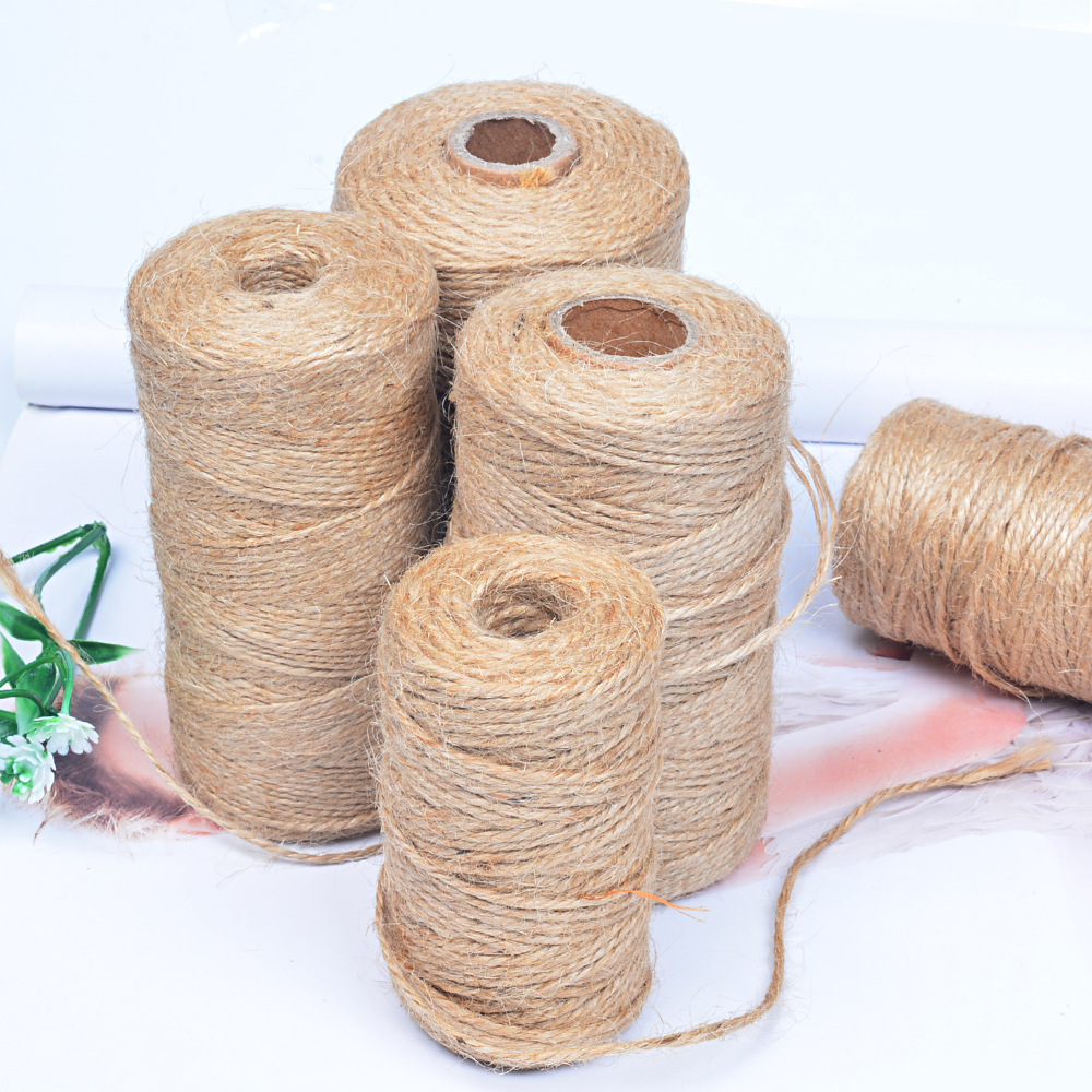 亚马逊销售麻绳 DIY麻绳三股四股黄麻绳编织吊牌粗细彩色麻绳