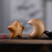 崖柏笑脸星星小月亮 云朵DIY手串手链时尚配件实木雕刻创意小摆件