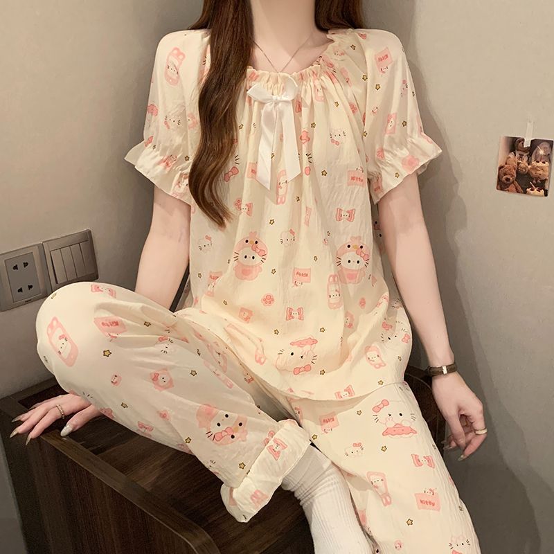 Pantalones de manga corta de algodón de nube al por mayor transfronterizos pijamas de estilo princesa lindo de dibujos animados