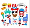 American Independence Day Festival Party Products Products Products Independence Day Taking Propers Funny Photo Paper Beard