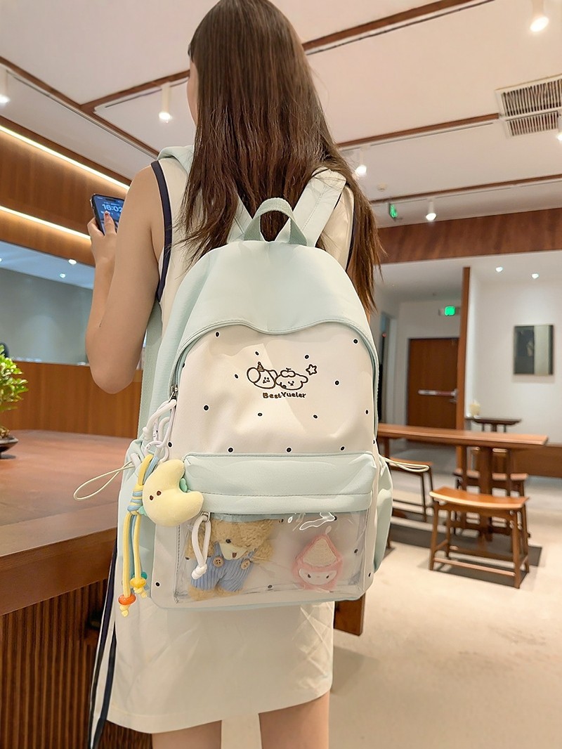高颜值可爱卡通双肩包女学生书包大容量轻便休闲背包男新款学院风