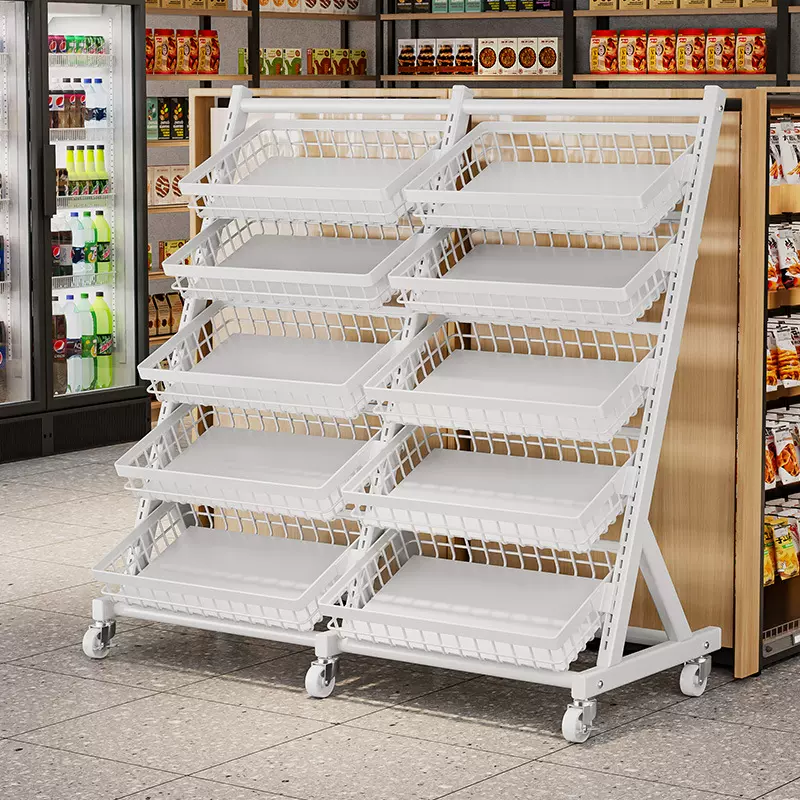 超市移动货架零食置物架网红小食品饮料便利店收银台多层展示架子