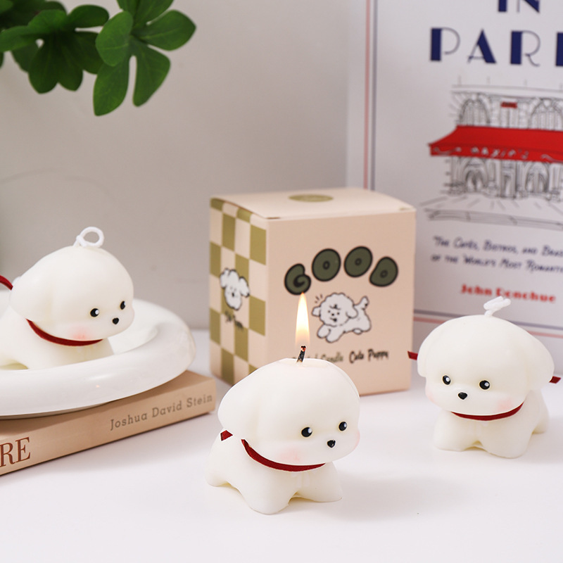 かわいい子犬の香りのキャンドル誕生日ギフト屋内寝室フレッシュライトフレグランスホームアロマセラピーニッチアロマセラピー|undefined