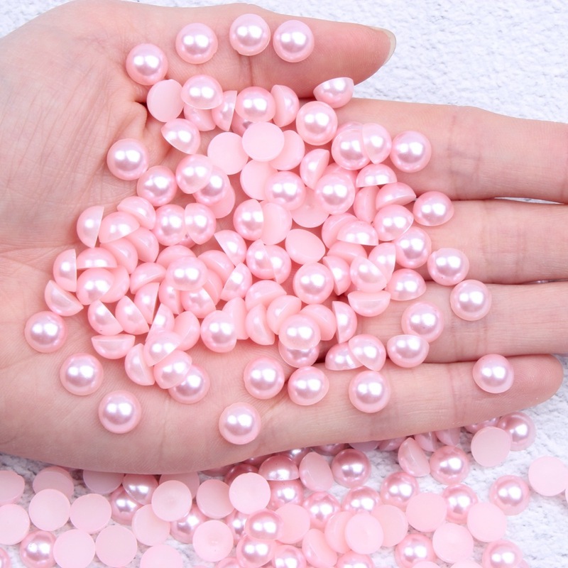 1.5-14ミリメートルカラーフラット半円パールビーズビーズヘアクリップdiyアクセサリー携帯電話樹脂材料アクセサリー|undefined