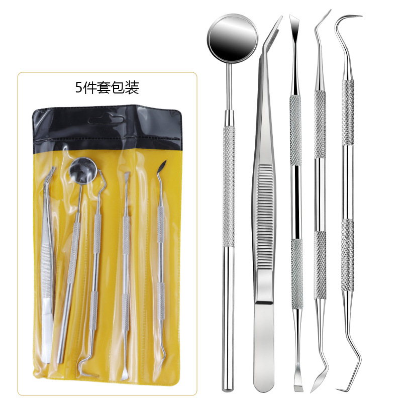 Kit de herramientas dentales de acero inoxidable sonda de endoscopio oral limpieza de tartar de enfermería eliminación de cálculos dentales image 9