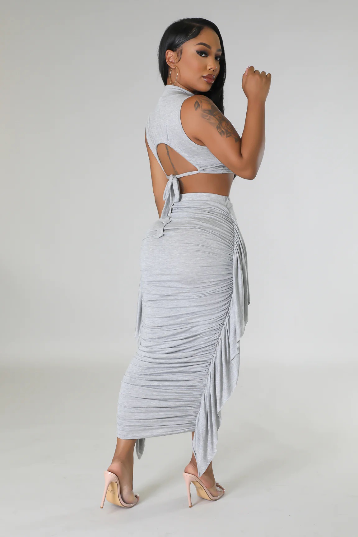 420g Weight Sleeveless Sleeve Length Tank Dress Dresses Type Spandex, Polyester Fabric Type Skirt Co-ord Set Sets Type 2 Pieces Set Quantity Daily Occasion Round Neck Neckline Regular Fit Fit Type Solid Color Pattern Summer, Spring Season Women's Gender Sexy, Streetwear Style Ruffles Craft Daily Women's Sexy Streetwear Solid Color Spandex Polyester Skirt Co-ord Set Skirt Sets 10