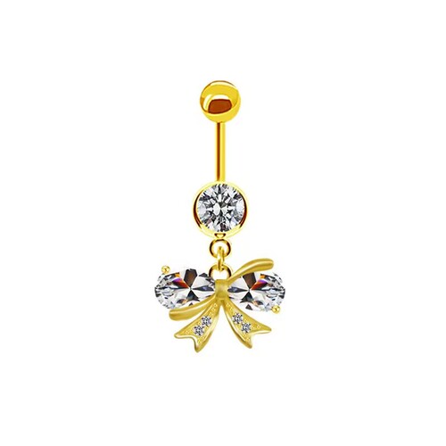 Gaibei European and American cross-border sweet butterfly navel ring, fashionable and light luxury girl butterfly pendant navel ornaments pierced navel ring