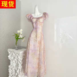 Q女家 新品9折苏黎世画廊/温柔仙气一字肩两穿鱼尾修身长裙